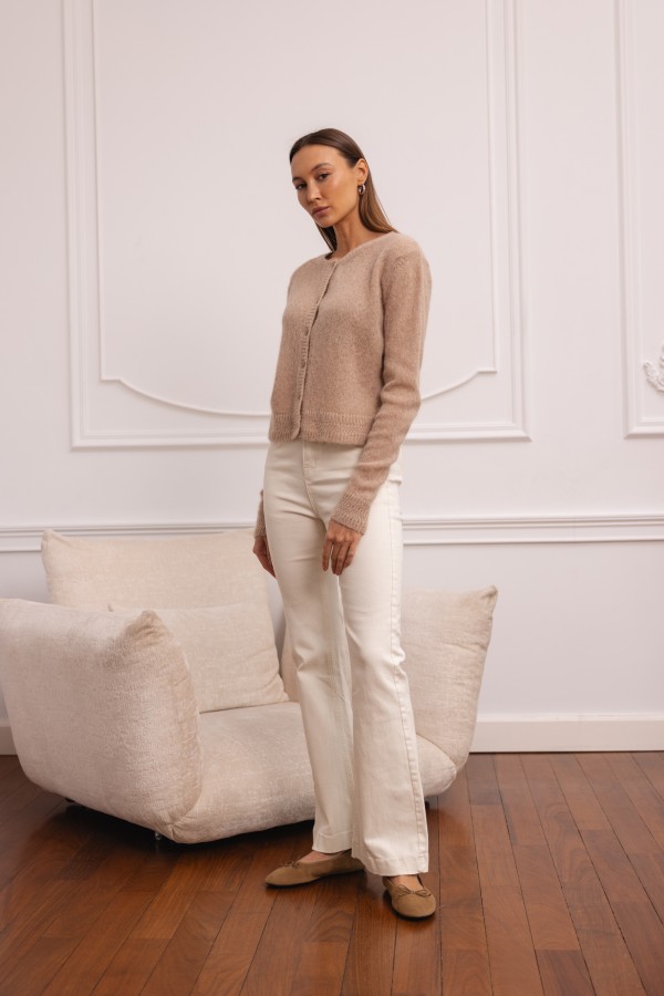 Nico Alpaca Cardigan Beige