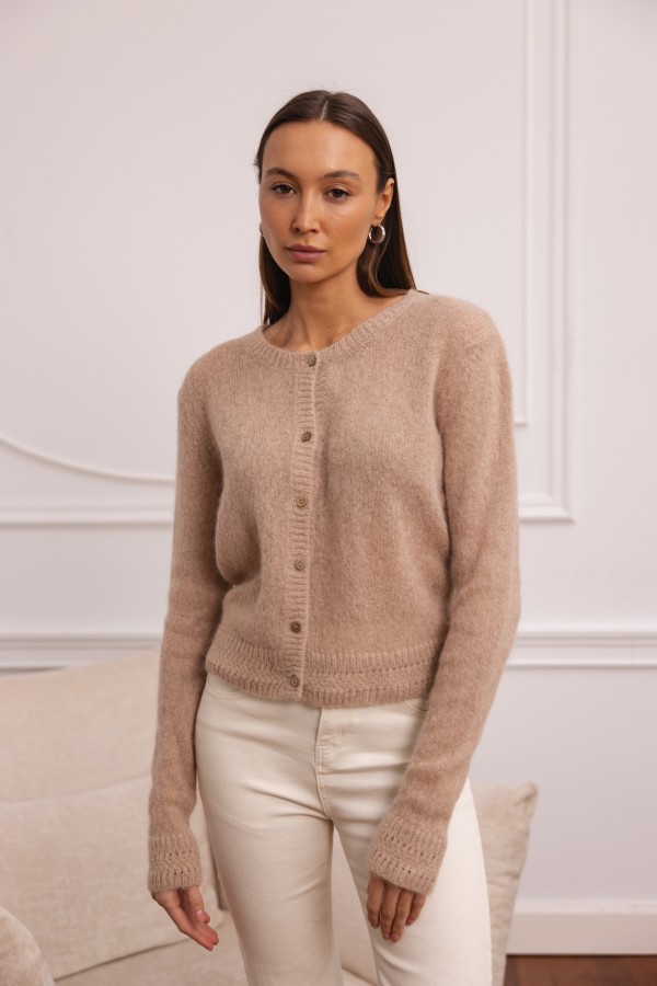 Nico Alpaca Cardigan Beige