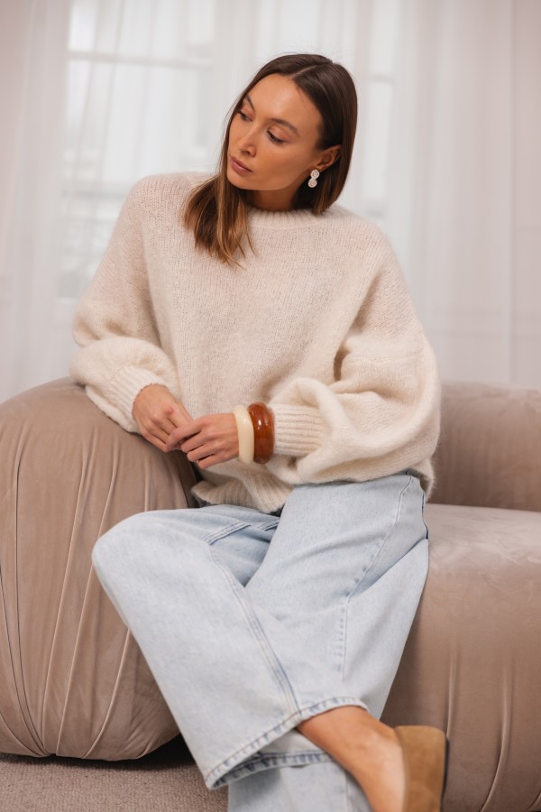 Bradley Mohair Sweater Ecru