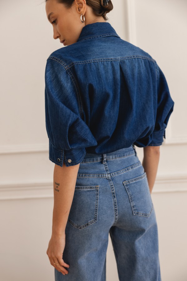 B808 Spodnie Jeansowe Wide Leg