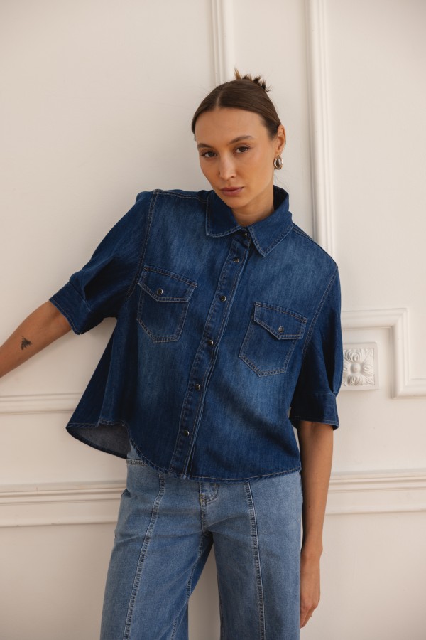 Brooklyn Koszula Jeansowa Dark Blue
