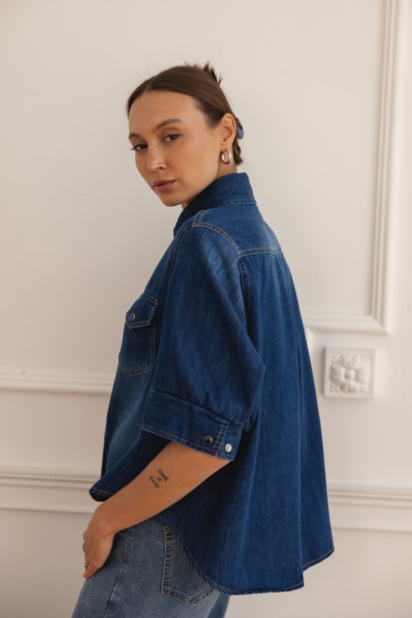 Brooklyn Koszula Jeansowa Dark Blue
