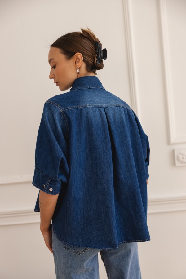 Brooklyn Koszula Jeansowa Dark Blue