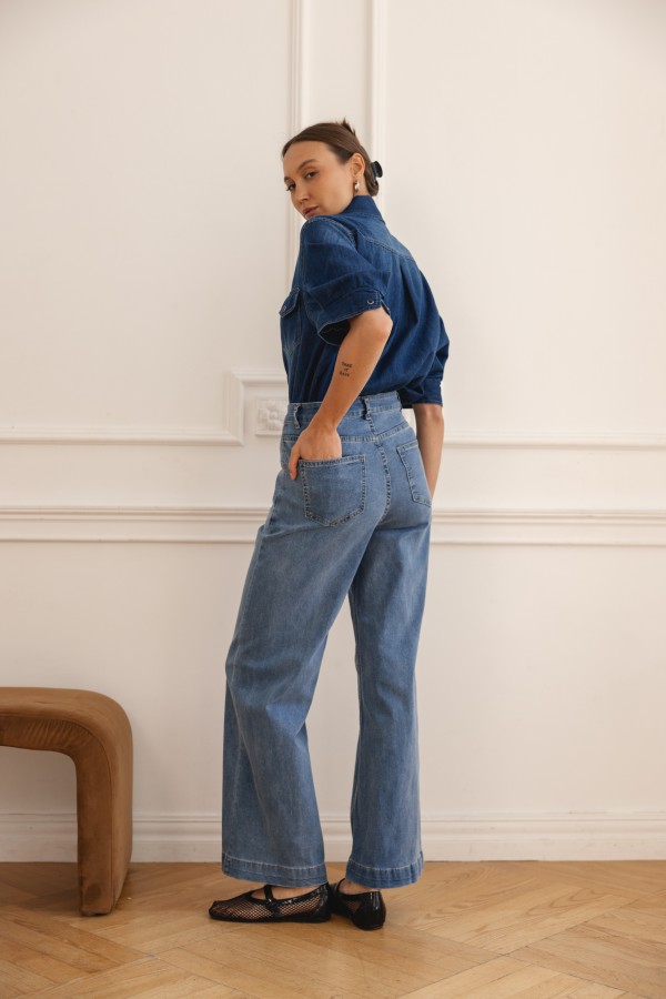 Brooklyn Koszula Jeansowa Dark Blue