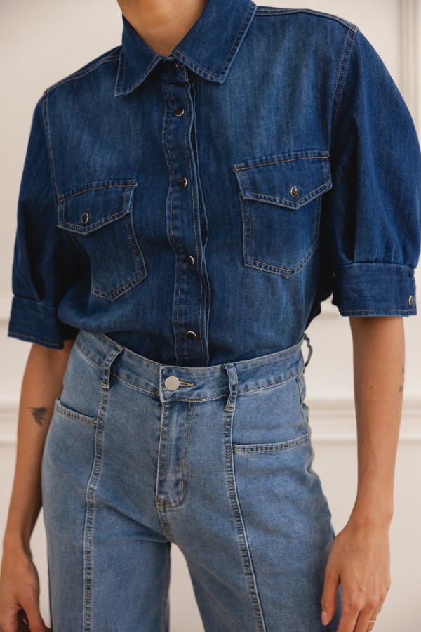 Brooklyn Koszula Jeansowa Dark Blue