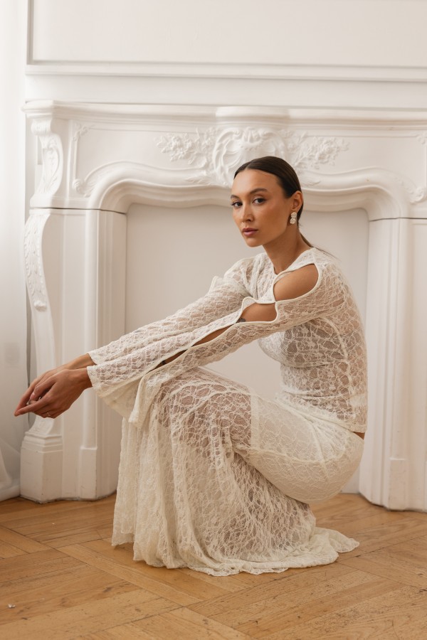 Isabella Spódnica Koronkowa Cream