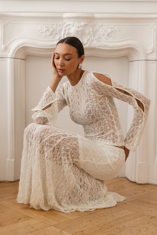 Isabella Spódnica Koronkowa Cream