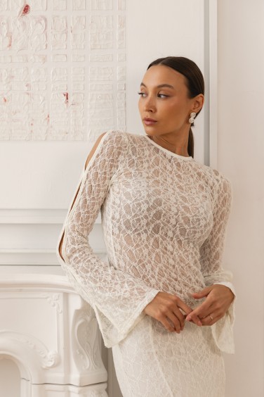 Celeste Bluzka Koronkowa Cream
