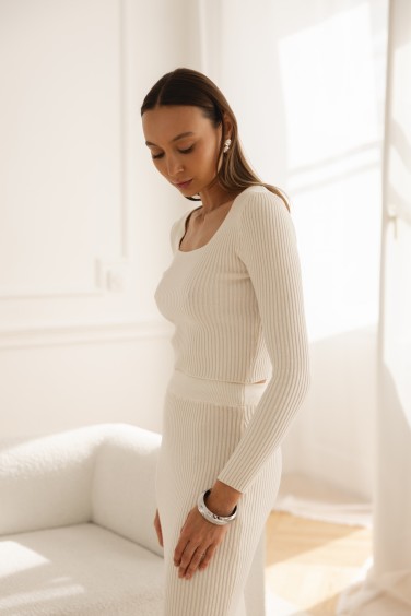 Angel Komplet Dzianinowy Cream