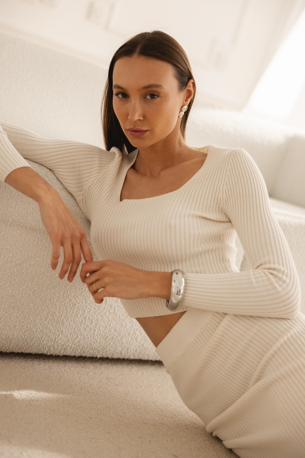 Angel Komplet Dzianinowy Cream