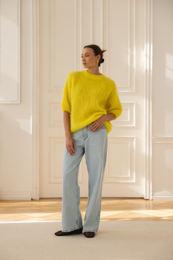 Steven Moherowy Sweter Yellow Premium