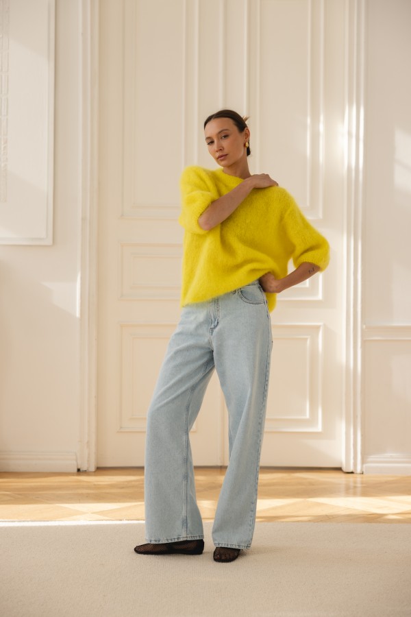 Steven Moherowy Sweter Yellow Premium