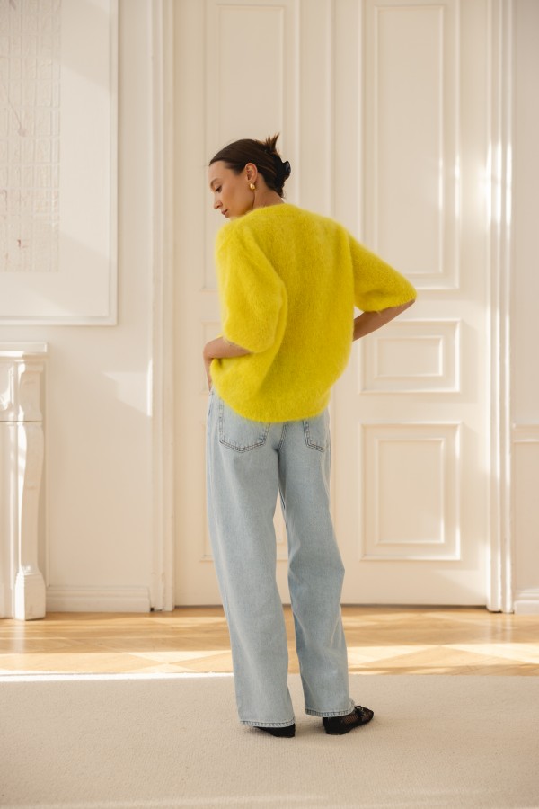 Steven Moherowy Sweter Yellow Premium