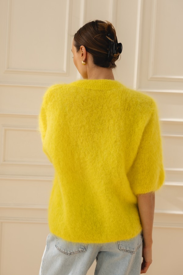 Steven Moherowy Sweter Yellow Premium