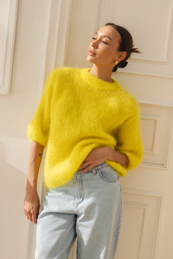 Steven Moherowy Sweter Yellow Premium