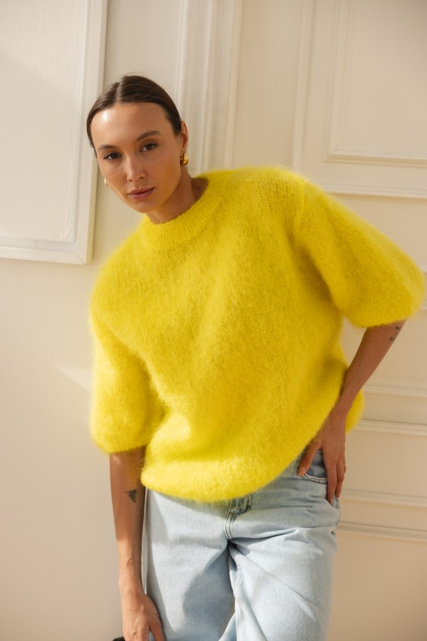 Steven Moherowy Sweter Yellow Premium