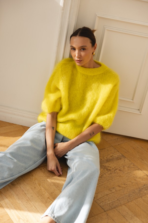 Steven Moherowy Sweter Yellow Premium