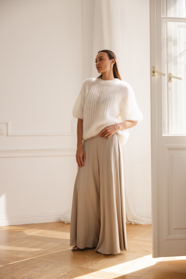 Charlie Moherowy Sweter Ecru Premium