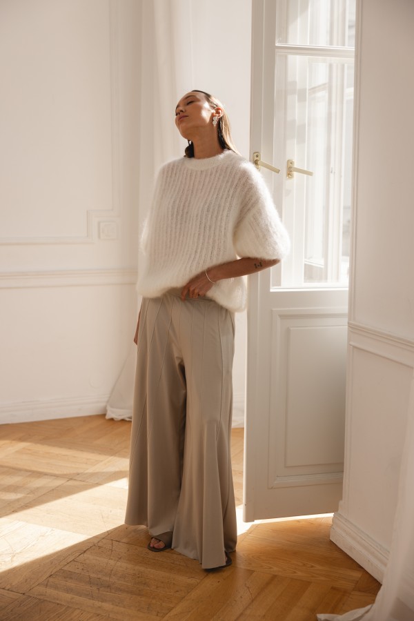 Charlie Moherowy Sweter Ecru Premium