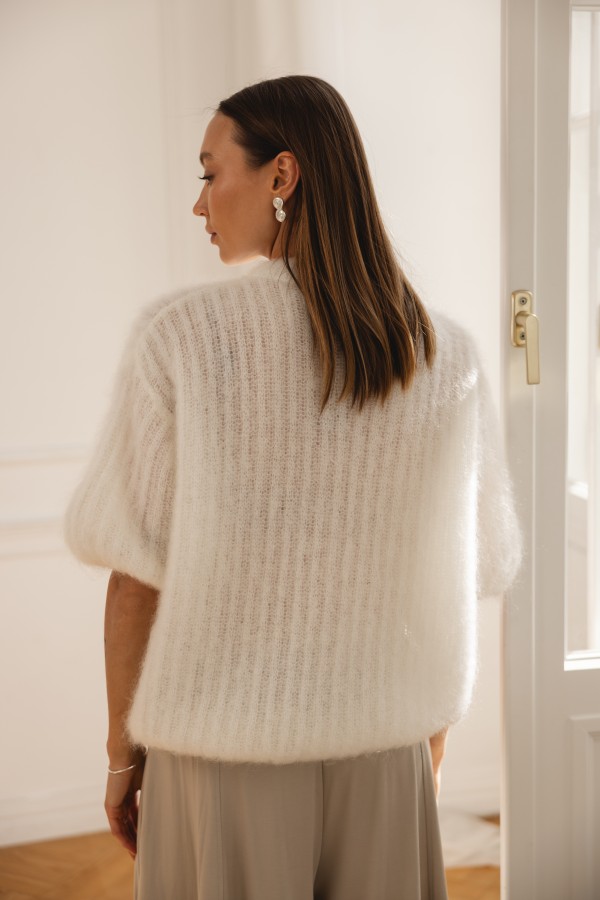 Charlie Moherowy Sweter Ecru Premium