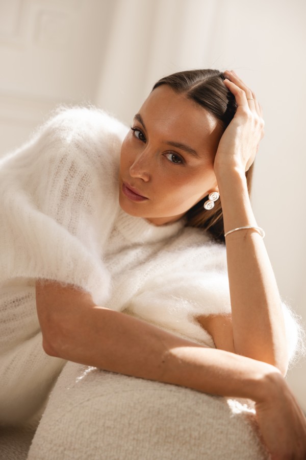Charlie Moherowy Sweter Ecru Premium