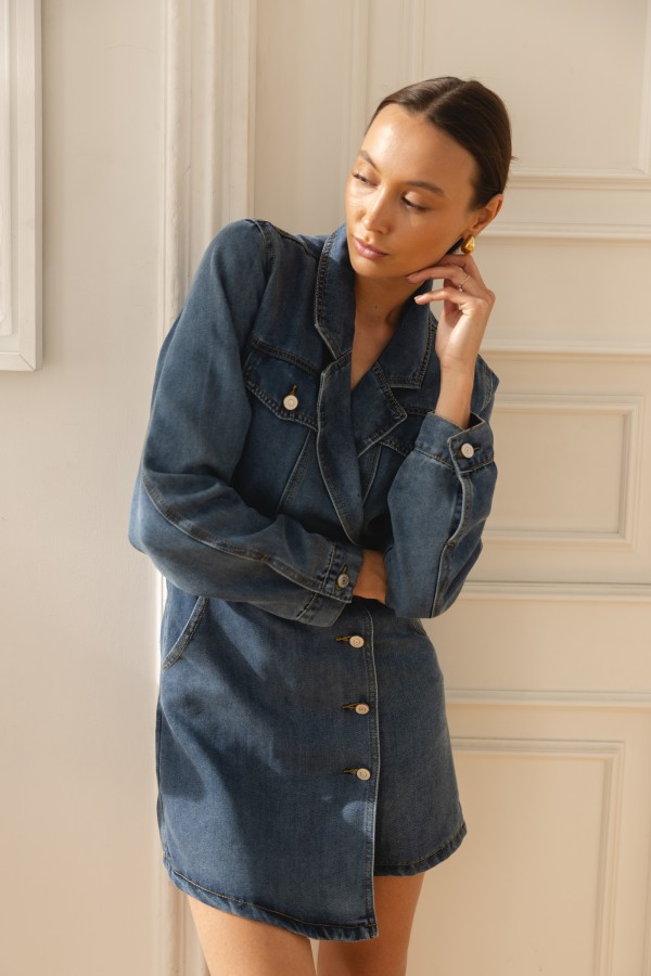 Kate Denim Dress Dark Blue