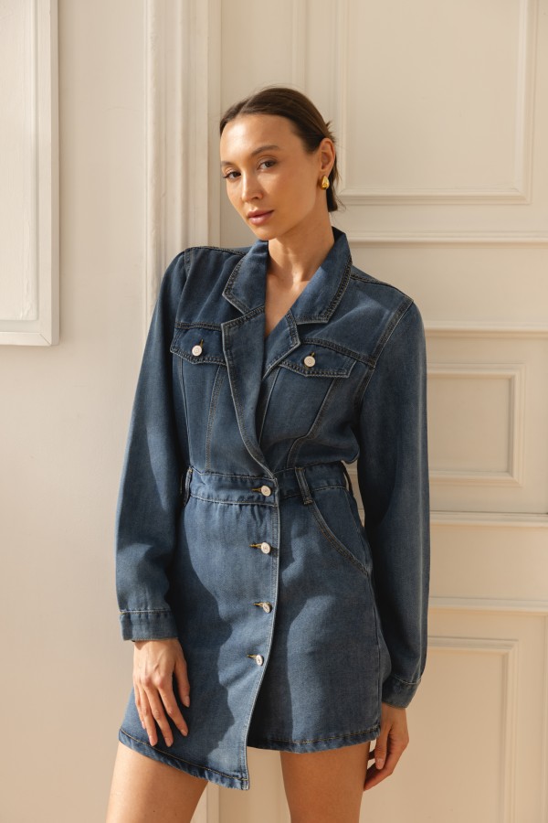 Kate Denim Dress Dark Blue