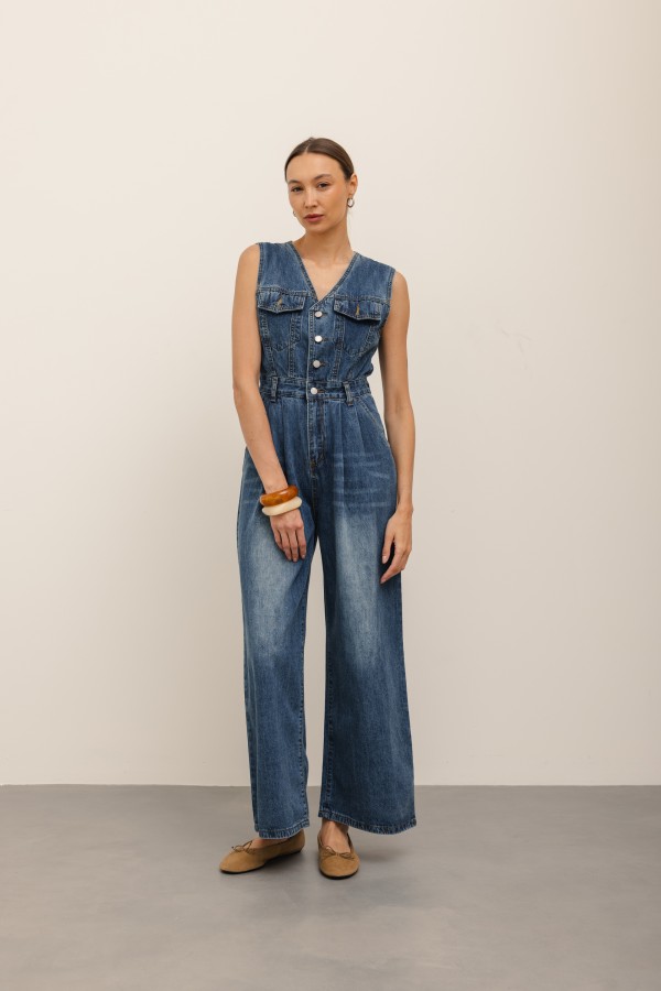 Bonnie Kombinezon Jeansowy Dark Blue