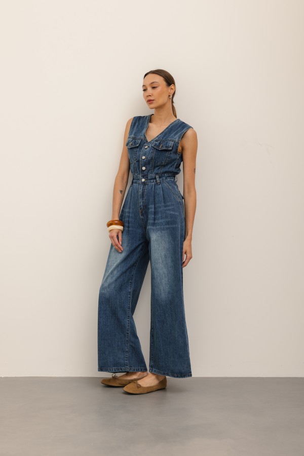 Bonnie Kombinezon Jeansowy Dark Blue