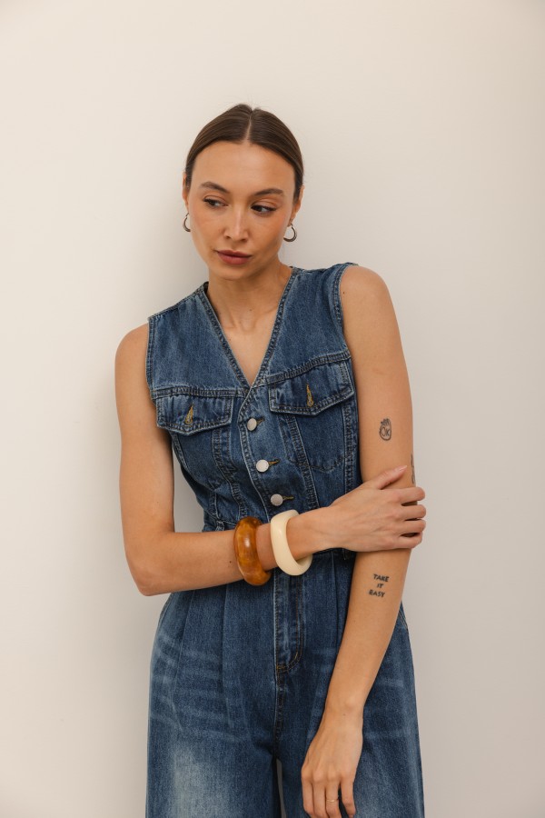 Bonnie Kombinezon Jeansowy Dark Blue