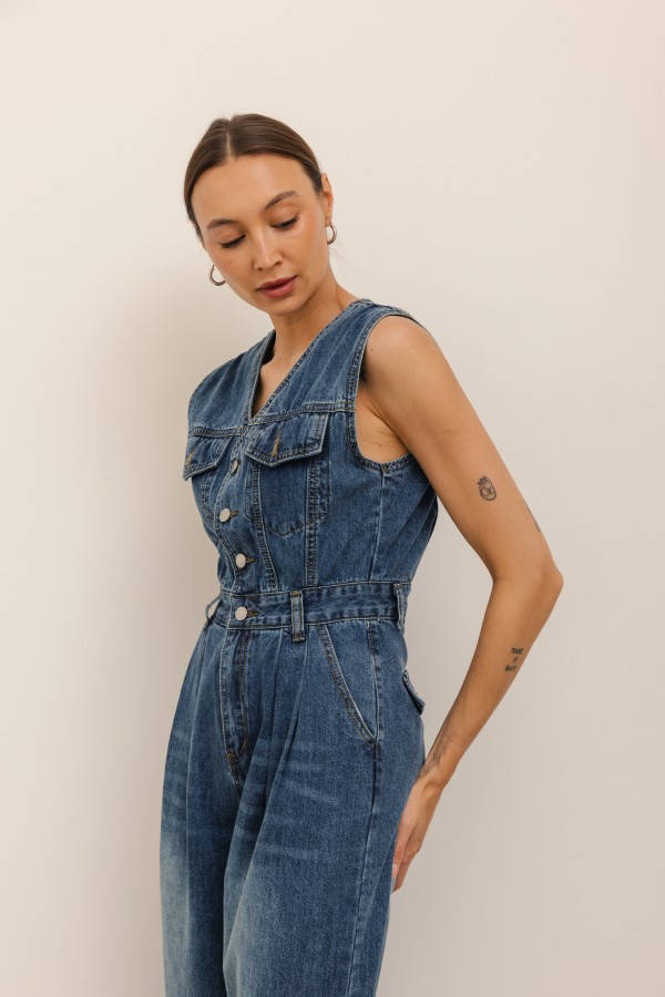 Bonnie Kombinezon Jeansowy Dark Blue