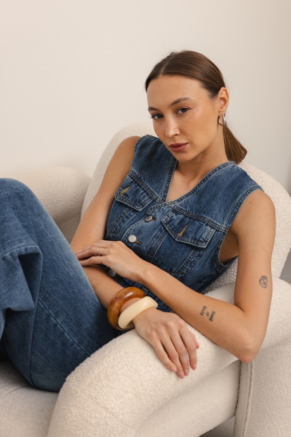 Bonnie Kombinezon Jeansowy Dark Blue