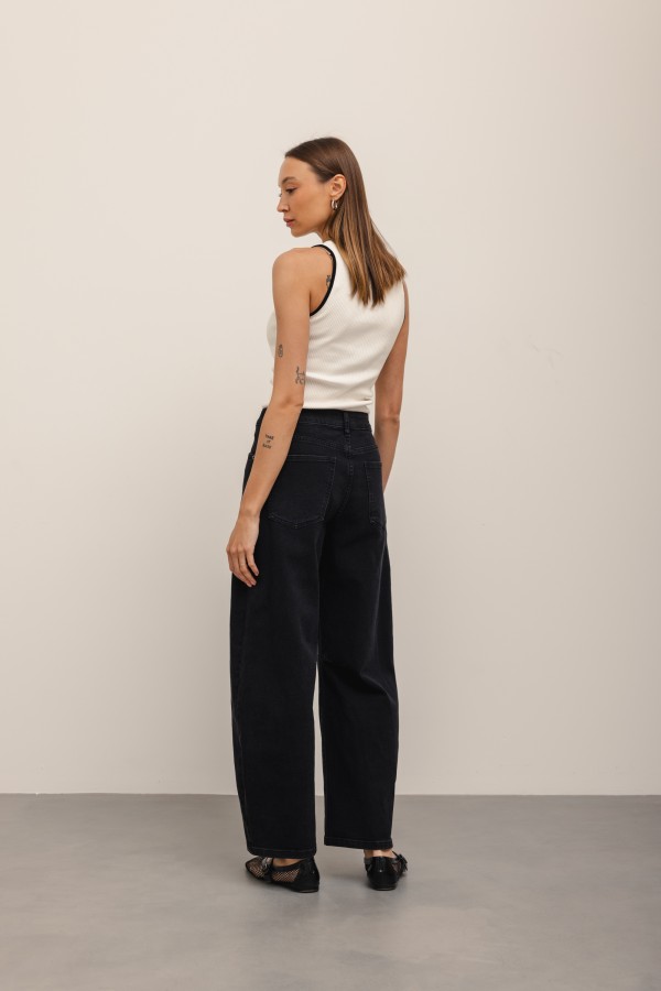 MG688 Spodnie Jeansowe Barrel Black