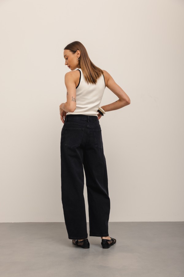 MG688 Spodnie Jeansowe Barrel Black
