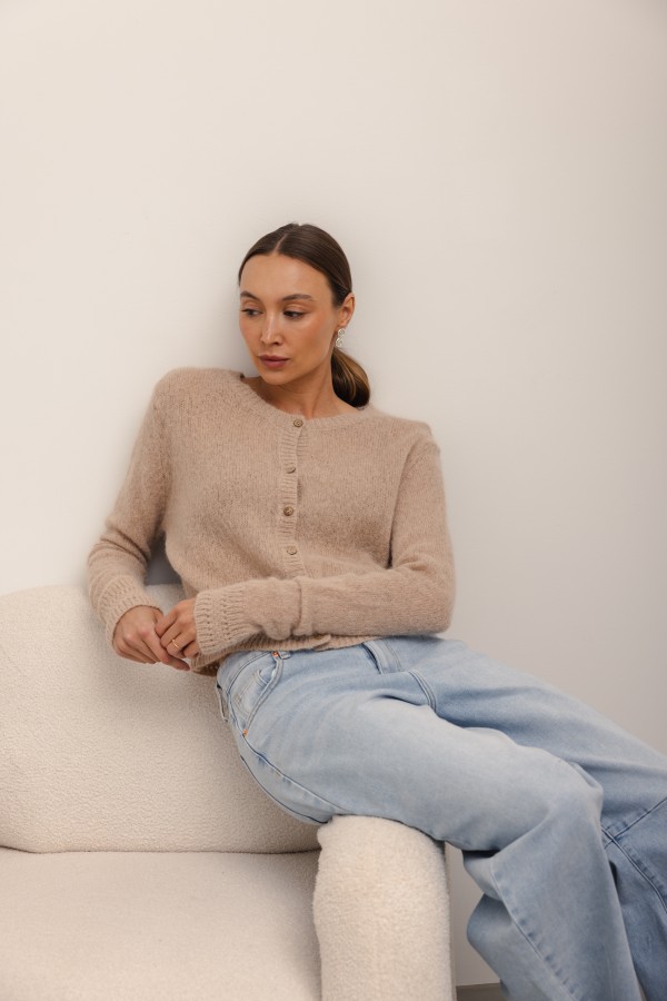 Nico Alpaca Cardigan Beige