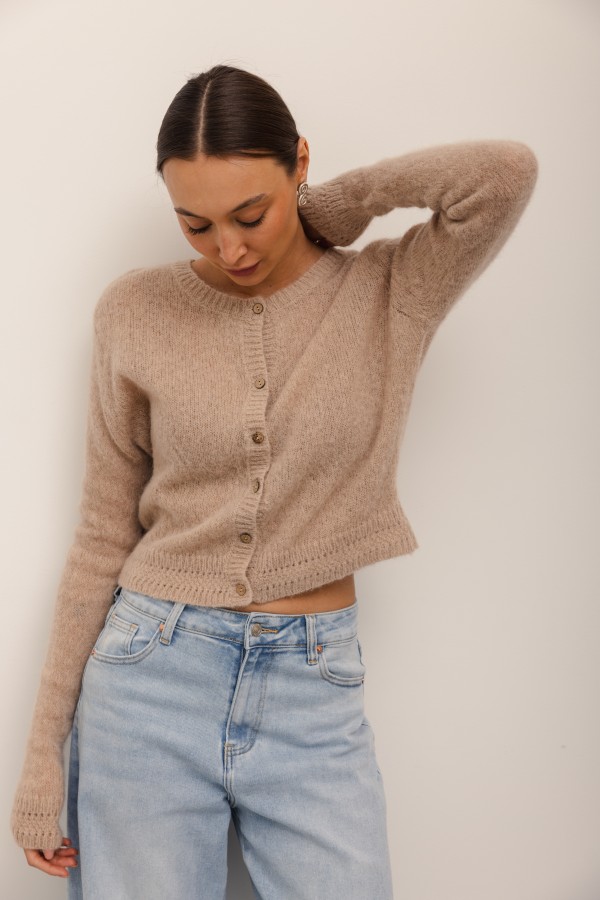 Nico Alpaca Cardigan Beige