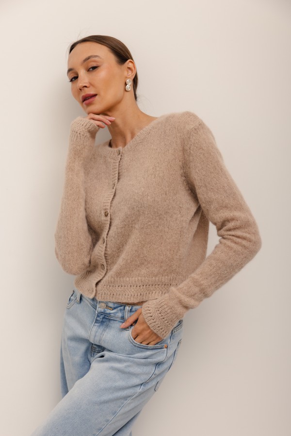 Nico Alpaca Cardigan Beige
