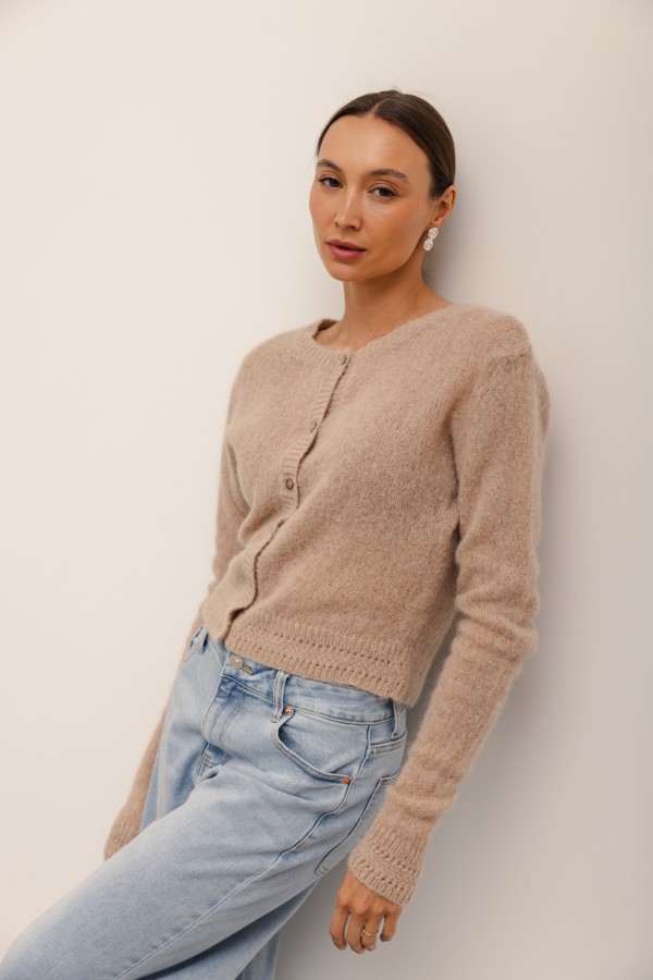 Nico Alpaca Cardigan Beige