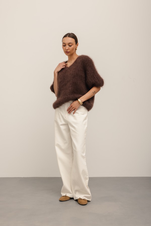 Chocolate mohair sweater Smith premium | Butik Lorenzo
