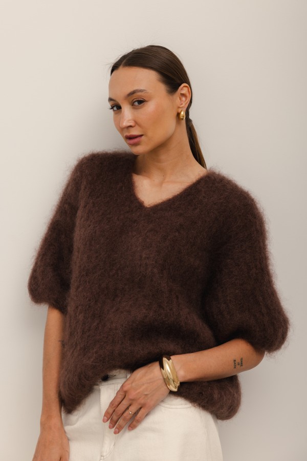 Chocolate mohair sweater Smith premium | Butik Lorenzo