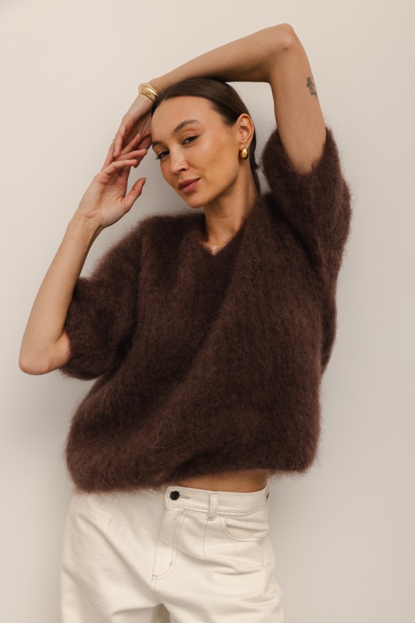 Smith Mohair Sweater Chocolate Premium