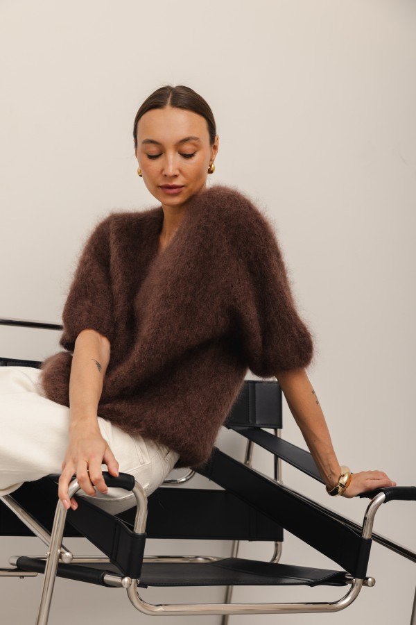 トップス chieko+ luxe knit ritch mohair sweater Chocolate mohair sweater Smith premium | Butik Lorenzo