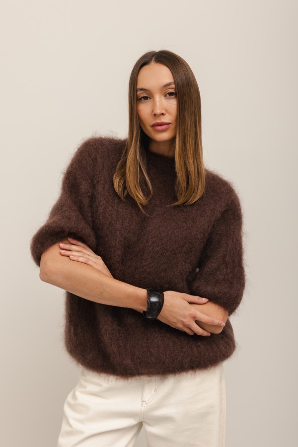 Charlie Moherowy Sweter Chocolate Premium