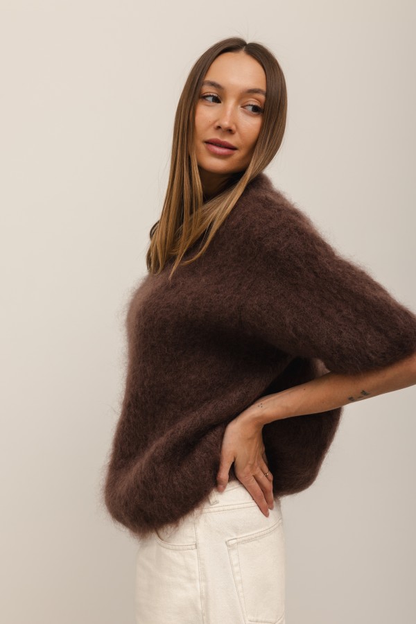 Charlie Moherowy Sweter Chocolate Premium