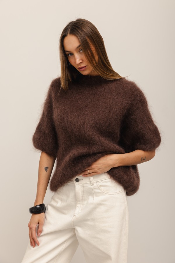 Charlie Moherowy Sweter Chocolate Premium