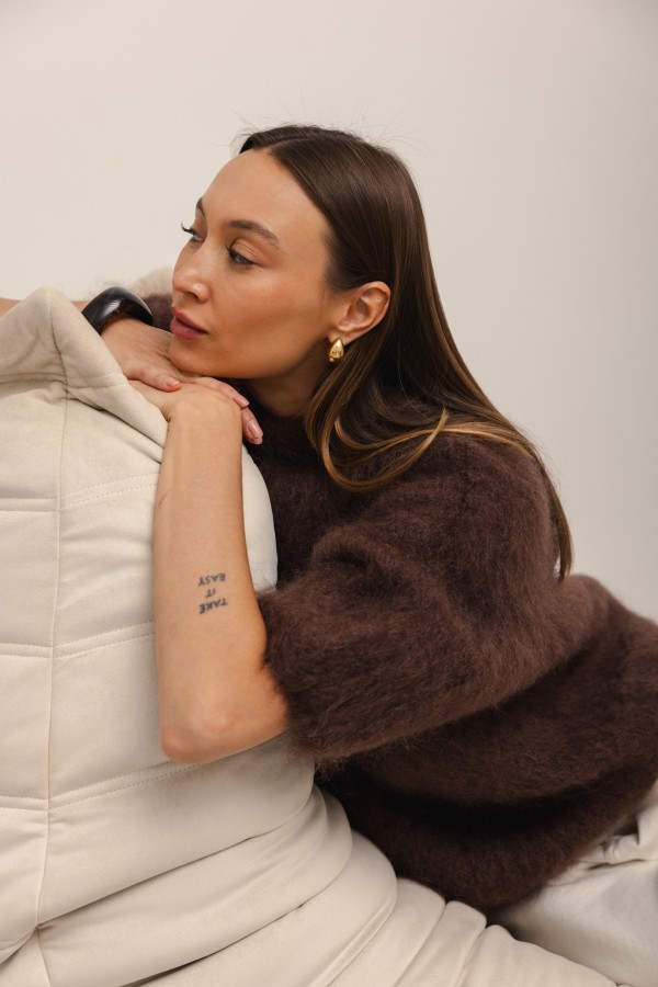 Charlie Moherowy Sweter Chocolate Premium