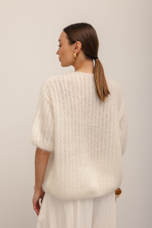 Smith Moherowy Sweter Ecru Premium