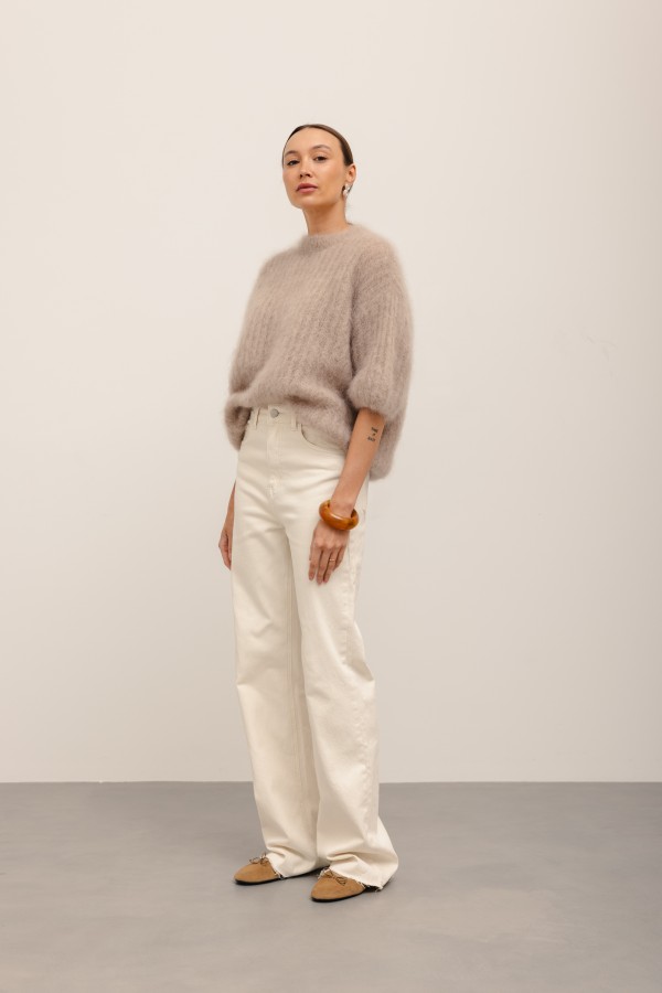 Charlie Moherowy Sweter Beż Premium