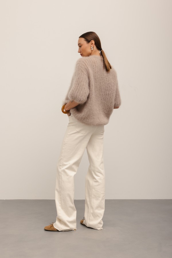 Charlie Moherowy Sweter Beż Premium