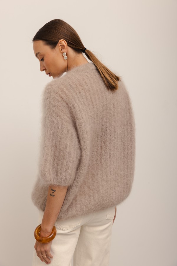 Charlie Moherowy Sweter Beż Premium